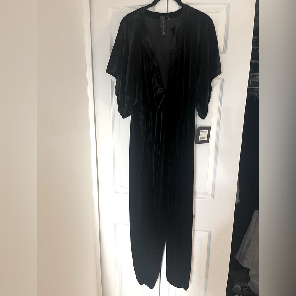 Norma Kamali Black Velvet Dress